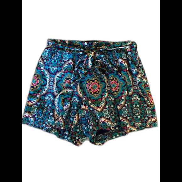 Peach Love California Shorts Womens X Small Colorful Print Flowy Elastic Waist - Picture 1 of 7